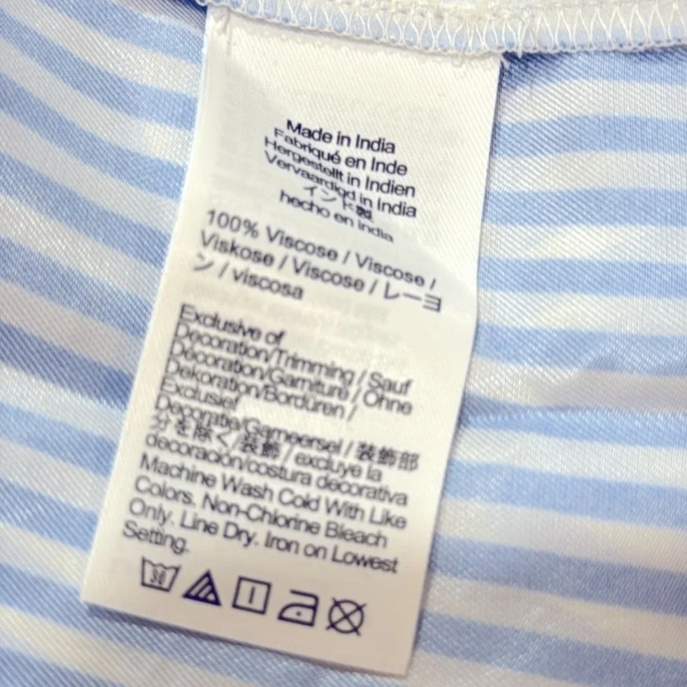 NWT J. Crew Blue & White Maude dress in stripe drapey viscose twill - Picture 8 of 8